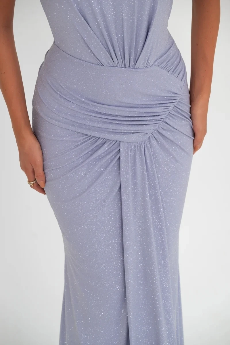 Elegant Sleeveless Elastic Tight Women Dress High Neck Bodycon Pleated Long Party Evening Dress AutumnWinter New Vestido