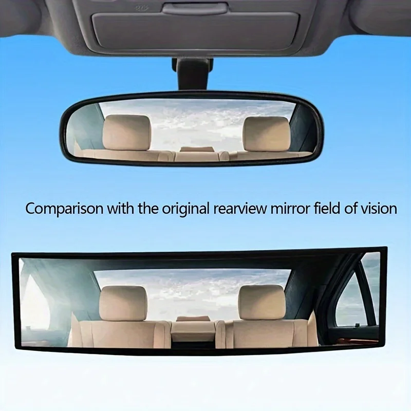 Wide-Angle Anti-Glare Rearview Mirror with Auxiliary Reversing Lens