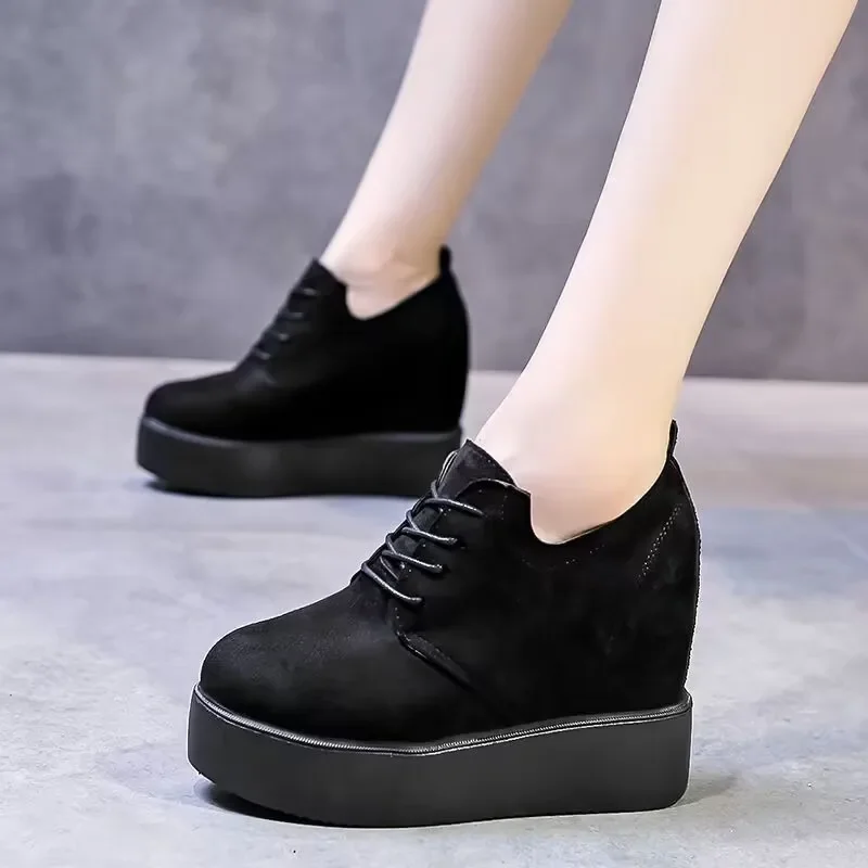 

New Women Wedges Sneakers Lace - Up Breathable Sports Shoes Casual Platform Female Footwear Ladies Vulcanized Shoes zapatillas