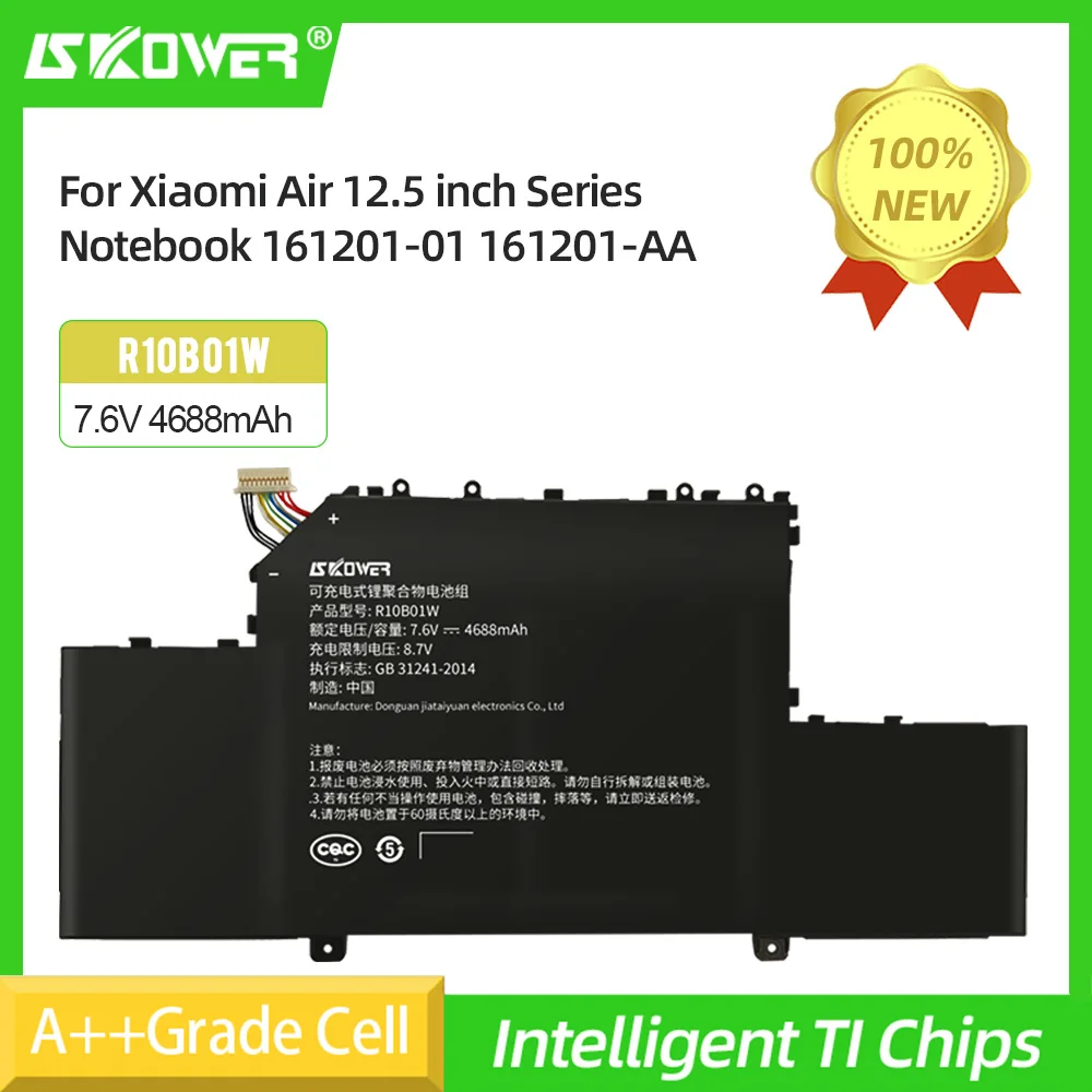

Аккумулятор SKOWER R10B01W для ноутбука Xiaomi Mi Air, 12,5 дюйма, 161201-01, 7,6 В, 4866 мА · ч