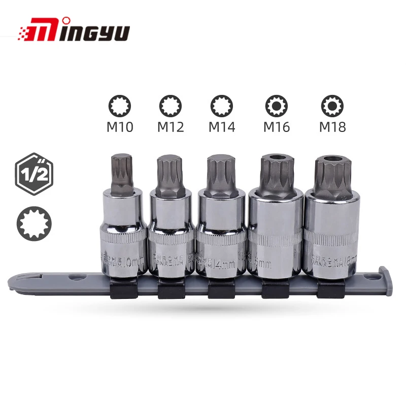 Juego 12 Llaves XZN Spline + Vaso M4 M5 M6 M7 M8 M9 M10 M12 M14 M16 M18