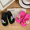 2024 Women Fashion Flower Slippers Females Indoor Non-slip Sandals Adult Concise Solid Color Slides Girls Outdoor EVA Flip Flops 3