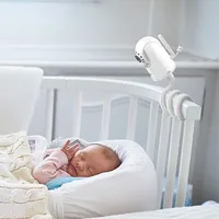 Support mural pour moniteur de bébé, support mural en gel de silice, sans trou, pour berceau, tige de tuyau, torsion Flexible et réglable 6