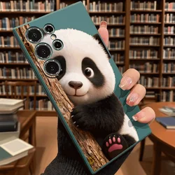 Adorable Panda Cub Tree Hideaway Phone Case - Soft TPU Protection Cover - Galaxy S23 Ultra (Green DQMYZMBCZ)