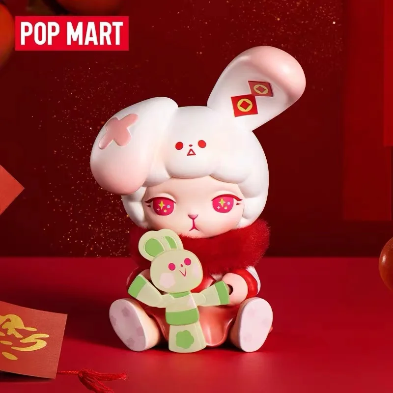 Original POP MART Three, Two, One! Happy Chinese New Year Series Blind Box  Dimoo Molly Skullpanda Action Figure Birthday Gift