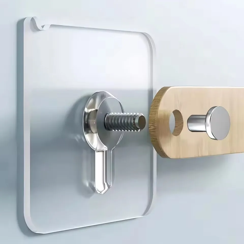6-Piece Transparent Waterproof Adhesive Wall Hooks