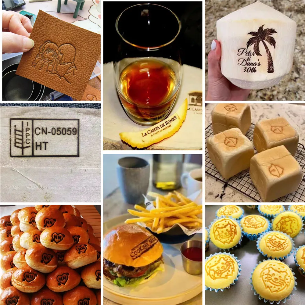 150w 300w brand machine electric iron cake branding bamboo leather stamp copper mould wood burn logo iron brass stamp
