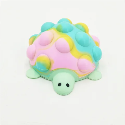 3D Turtle Pop Toys Silicone Push Bubble Fidget Tortoise Relieve Stress Squeeze for Kids Boy Girls Gifts