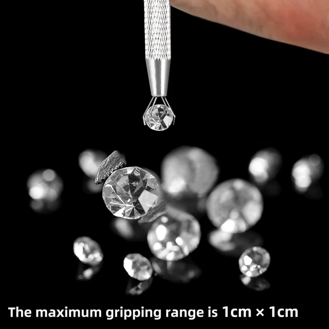 Rubber Tipped Tweezers, 4 Prongs Holder Diamond Claw Tweezers(3 Pack)