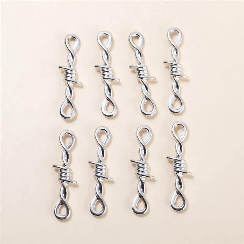 

10 шт./лот серебряный цвет веревочный узел шармы Соединительный кулон для женщин DIY ожерелье браслет ювелирные изделия аксессуары