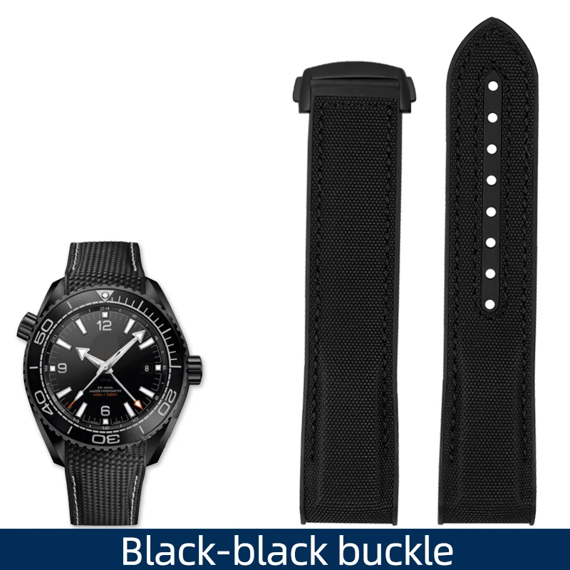 Nylon Rubber Watchband with Deployant Clasp - Silicone Strap Accessory