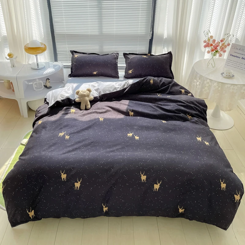king comforter sets Fashion Solid Bedding Set with Sky Gradient Duvet Cover Set Quilt Cover Bed sheet Pillowcase Sets Full King Single Queen Size bed sheets Bedding Sets