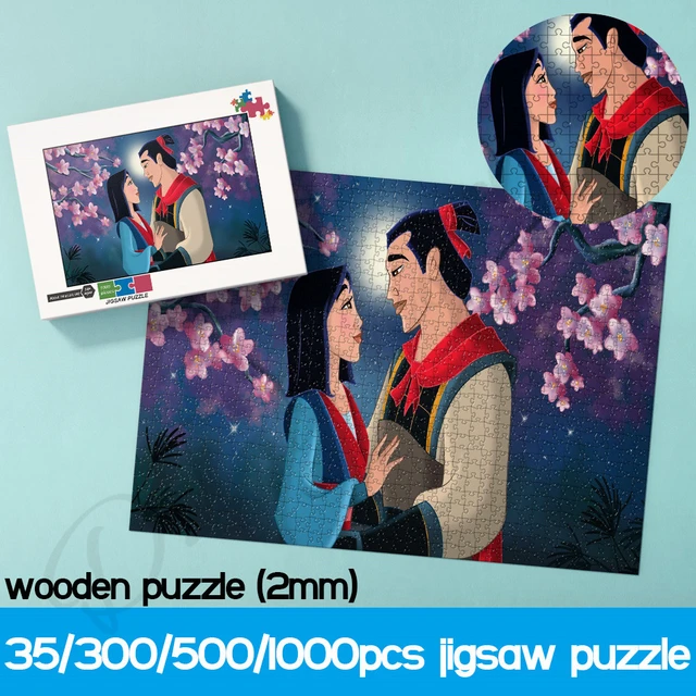 Disney Mulan Jigsaw Puzzles Classic Animated Film 35 300 500 1000 Pieces  Wooden Cartoon Puzzles for