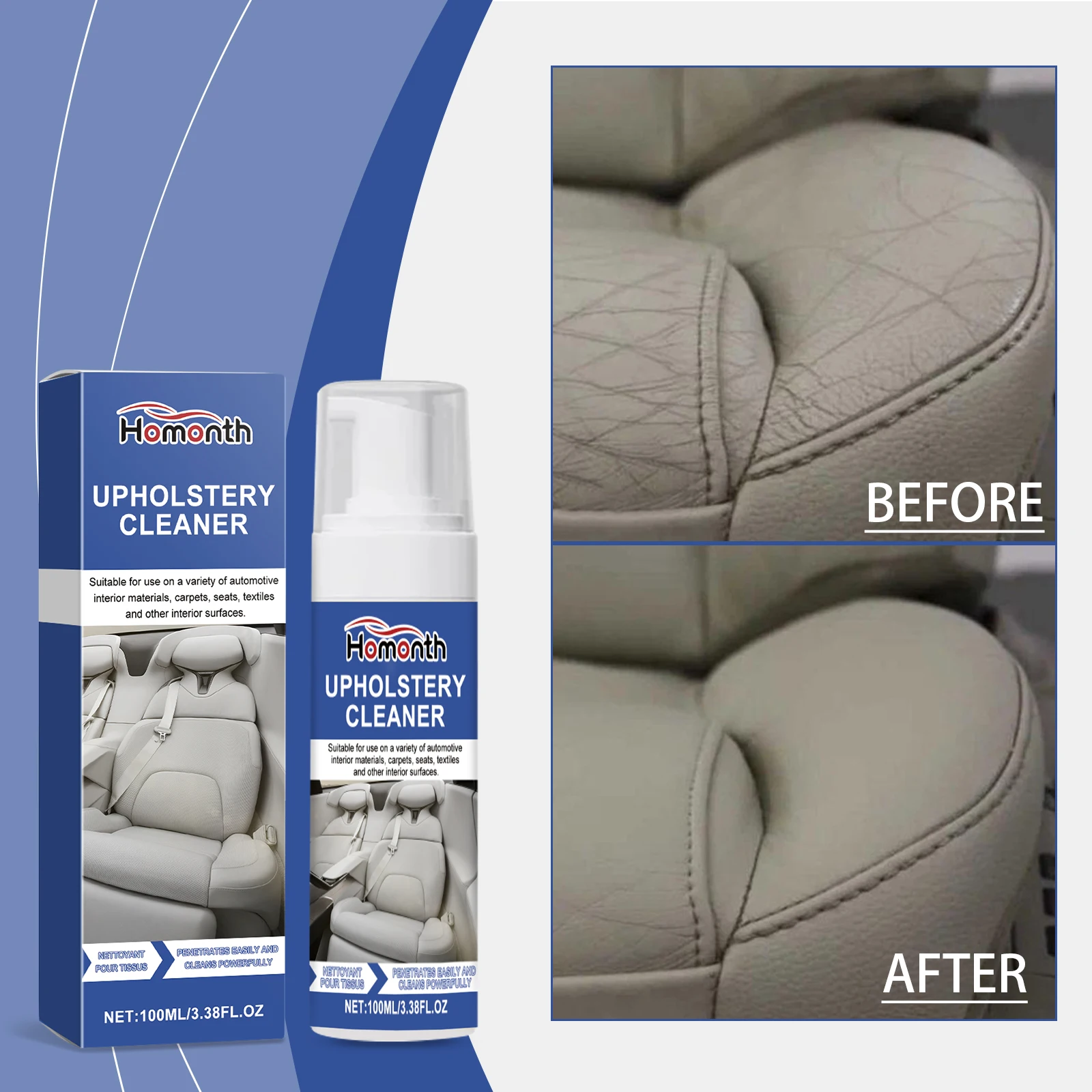 Car Interior Cleaning Mousse Car Interior Decoration Cushion Seat Fabric Stain Cleaner 100ml