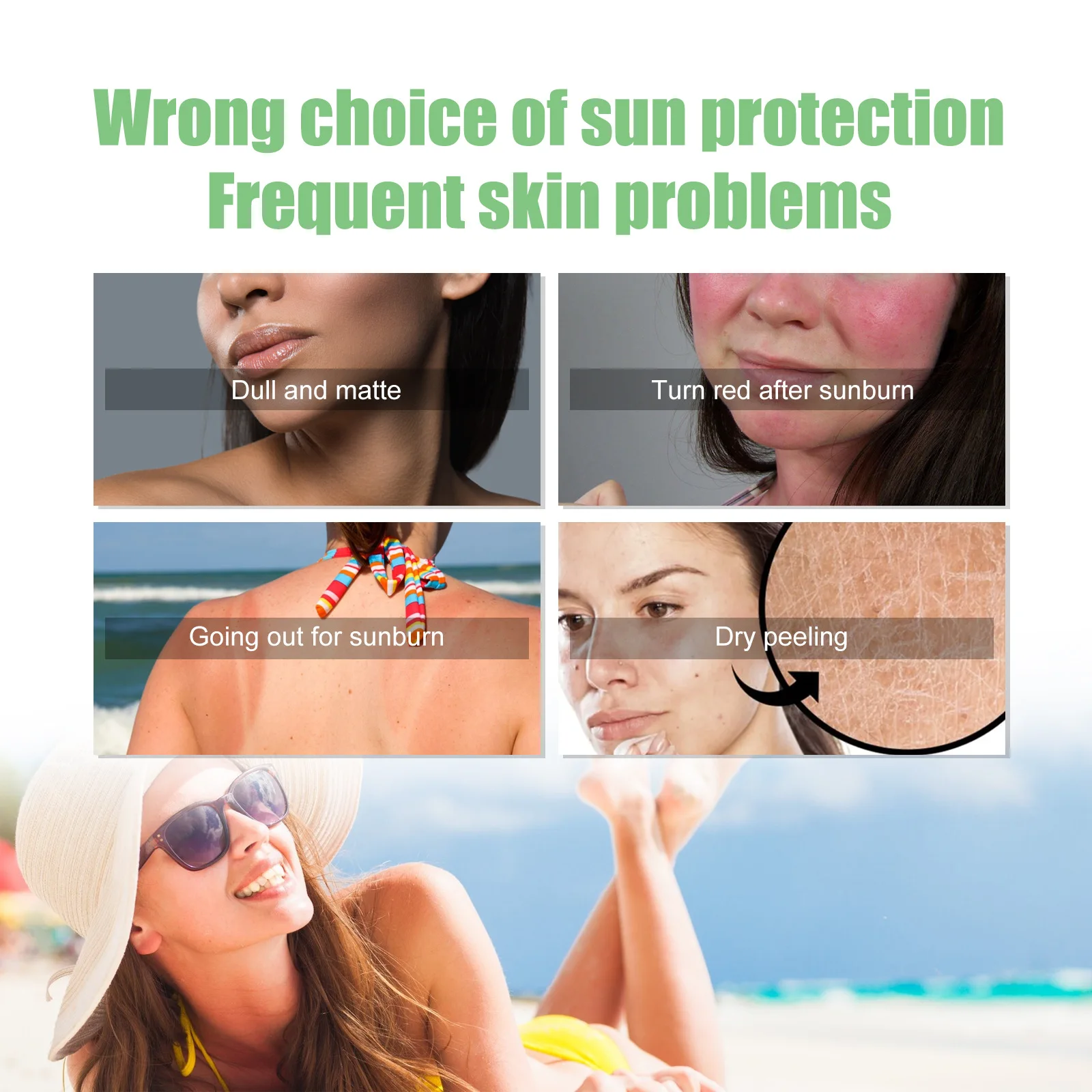 EELHOE Rose Sun Screen Cream Spf 50 for Face Care Brightening Skin Care Products Oil Control Waterproof Mint UV Protection Cream
