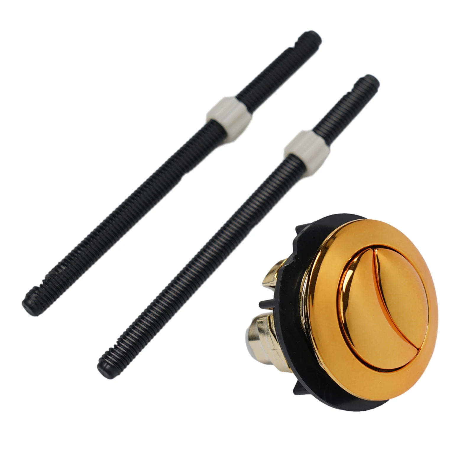 

Top Flush Valve Button 38mm Gold Toilet Push Button Plastic with Electroplated Chrome Finish Easy to Install