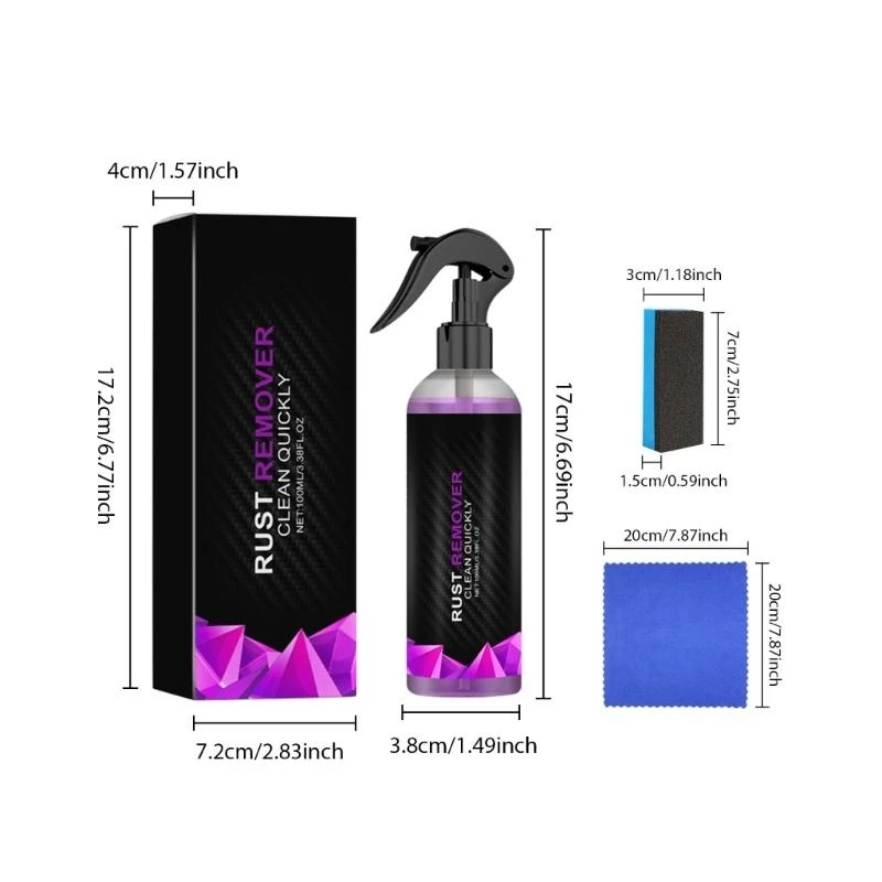 100ml/3.38oz Rust Remover Multifunction Car Rust Removal Sprays Car Chassis Converter Sprays for Treatments R6FB