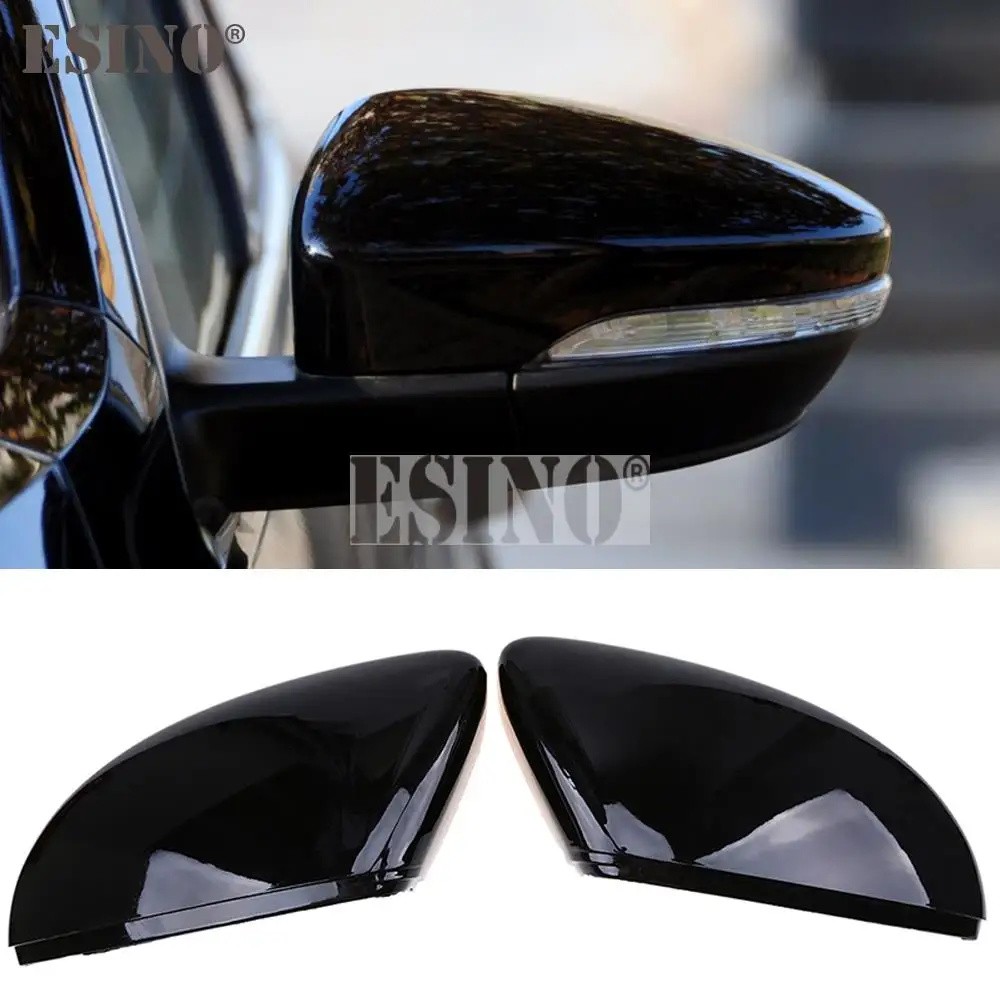 

2 x ABS Bright Black Rearview Side Mirror Replacement Covers Cases For Volkswagen VW EOS Passat CC Magotan Beatle Jetta