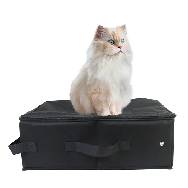 2X Portable Litter Box With Lid, Leak-Proof Collapsible Cat Litter Box Great For Travel Hotel Stays And Road Trip 5