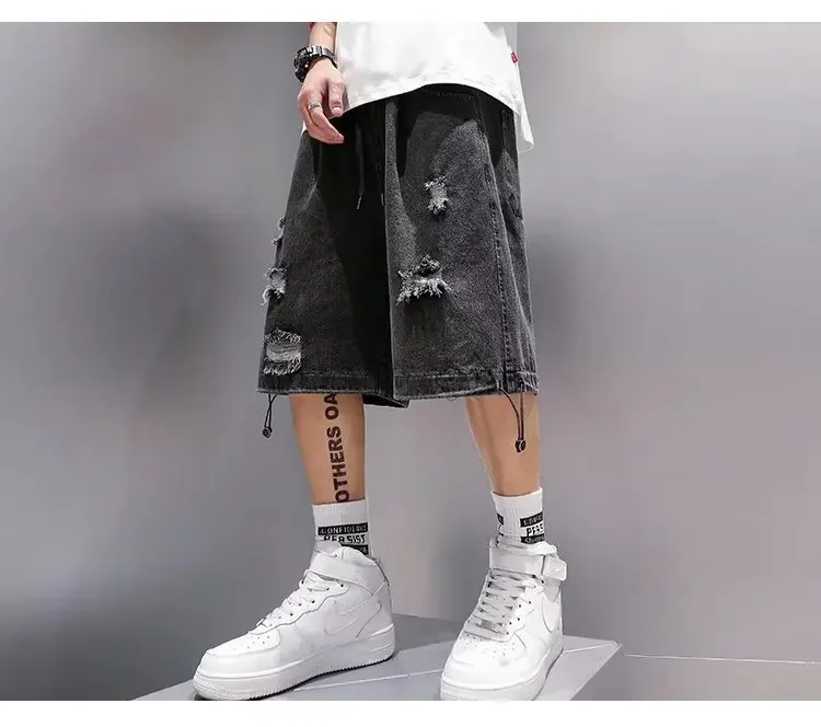 Men's Summer Loose-fit Trendy Denim Shorts American Style Five-point Mid-pants 2023 New Fashion Casual Shorts 16 S6deca18767d7451aa35294bca8878fcbd