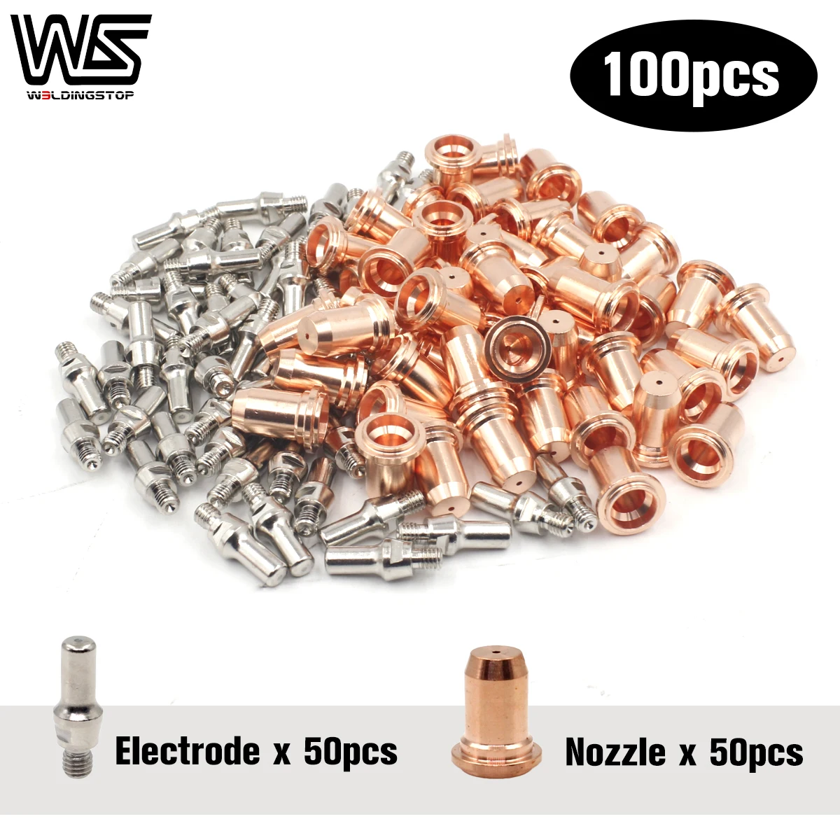 20pc 33366XL Electrodes + 33418 80A Nozzles for ESAB © PT-23 PT-27 Plasma Cutter