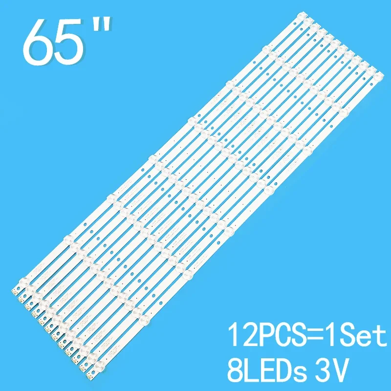 700mm 12Pcs 3V Led Tv Bar Backlight Strip For Philips 65inch 4708-K65WD8-A1213K01 65PFF5455/T3 TH-65DX400C 65PFF5459 LE65P05S3 led backlight strip for 65l621u rev a 4708 k65wdr a1213k01 4708 k65wdr a1213k01 k65wdr a1 65puf6051 t3 65l350u th 65dx400c