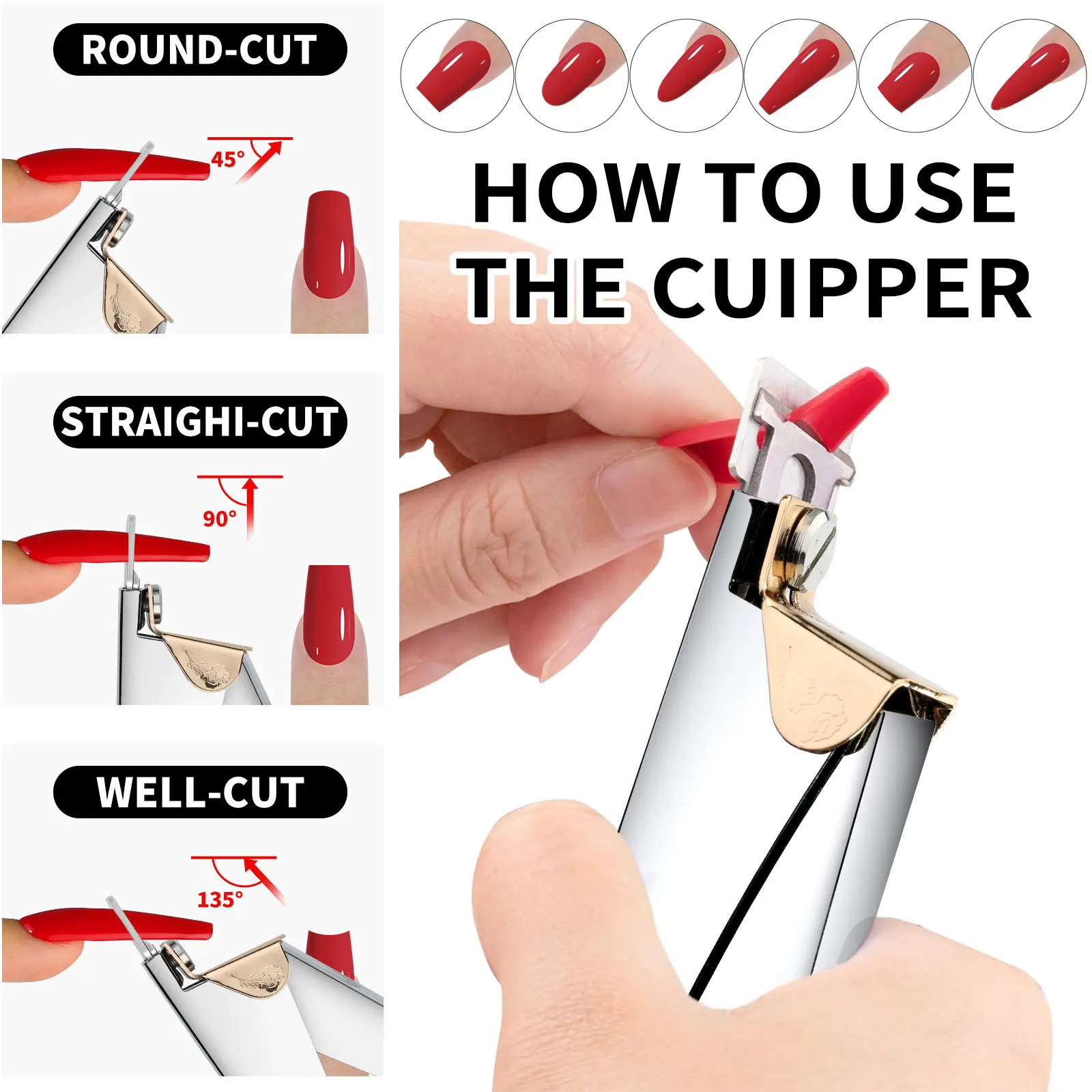 Professional Nail Art Clipper U Word False Tips Edge Cutters Manicure Colorful Stainless Steel Nail Art Tools Use For Magnet nail scissors set nail clipper set manicure nail clipper set manicure sets manicure set nail clippers kit nail clipper nail clippers