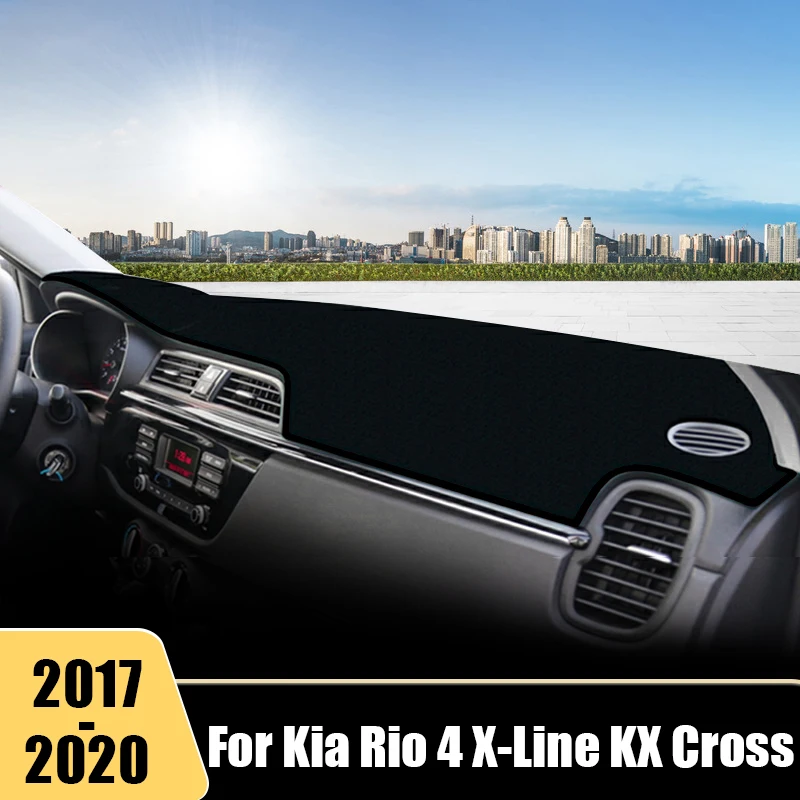 

For Kia Rio 4 X-Line KX Cross 2017 2018 2019 2020 Car Dashboard Cover Avoid Light Mat Anti-UV Non-Slip Pad DashMat Accessories