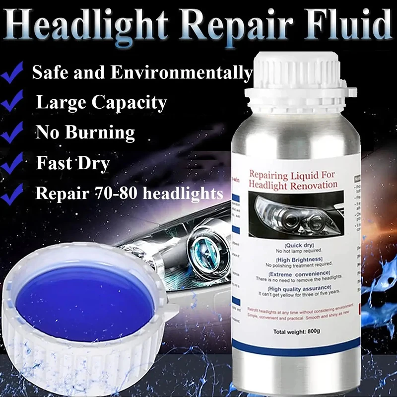 800G/ 1KG Car Headlight Restoration Liquid Headlight Lampshade Repair Evaporator Liquid Yellowing Crack Scratch Polishing Agent