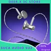 SUCA AUDIO SU2 HiFi wired earbuds with flat head and semi in ear design, customizable 3.5mm/4.4mm interchangeable music earphone 1