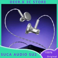 SUCA AUDIO SU2 HiFi wired earbuds with flat head and semi in ear design, customizable 3.5mm/4.4mm interchangeable music earphone 1