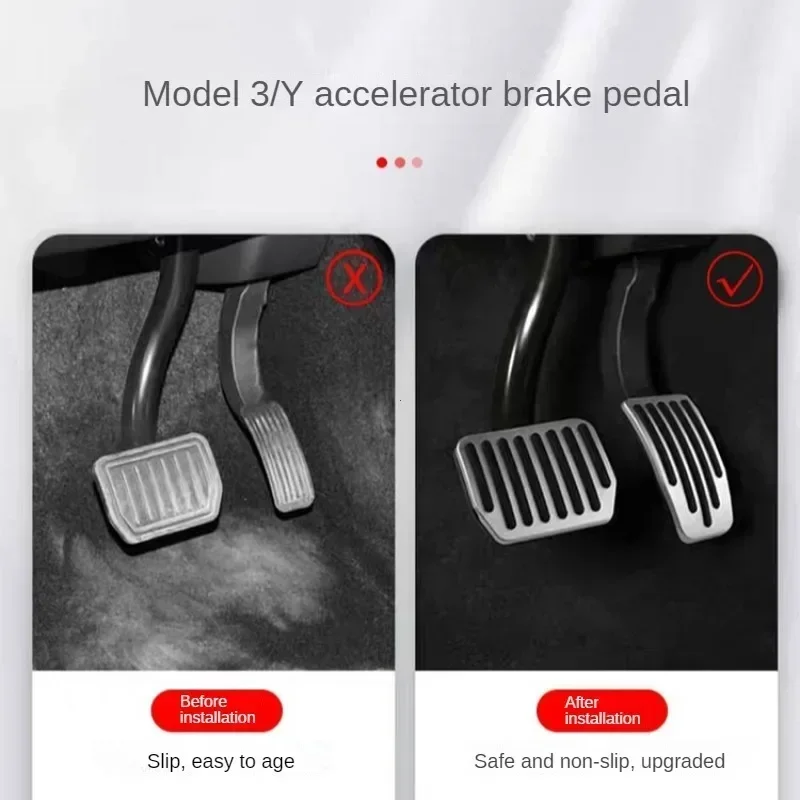 Foot Pedals Cover Accesories Aluminum Alloy Accelerator Gas Fuel Brake Rest Pads Mat For Tesla Model 3 Y