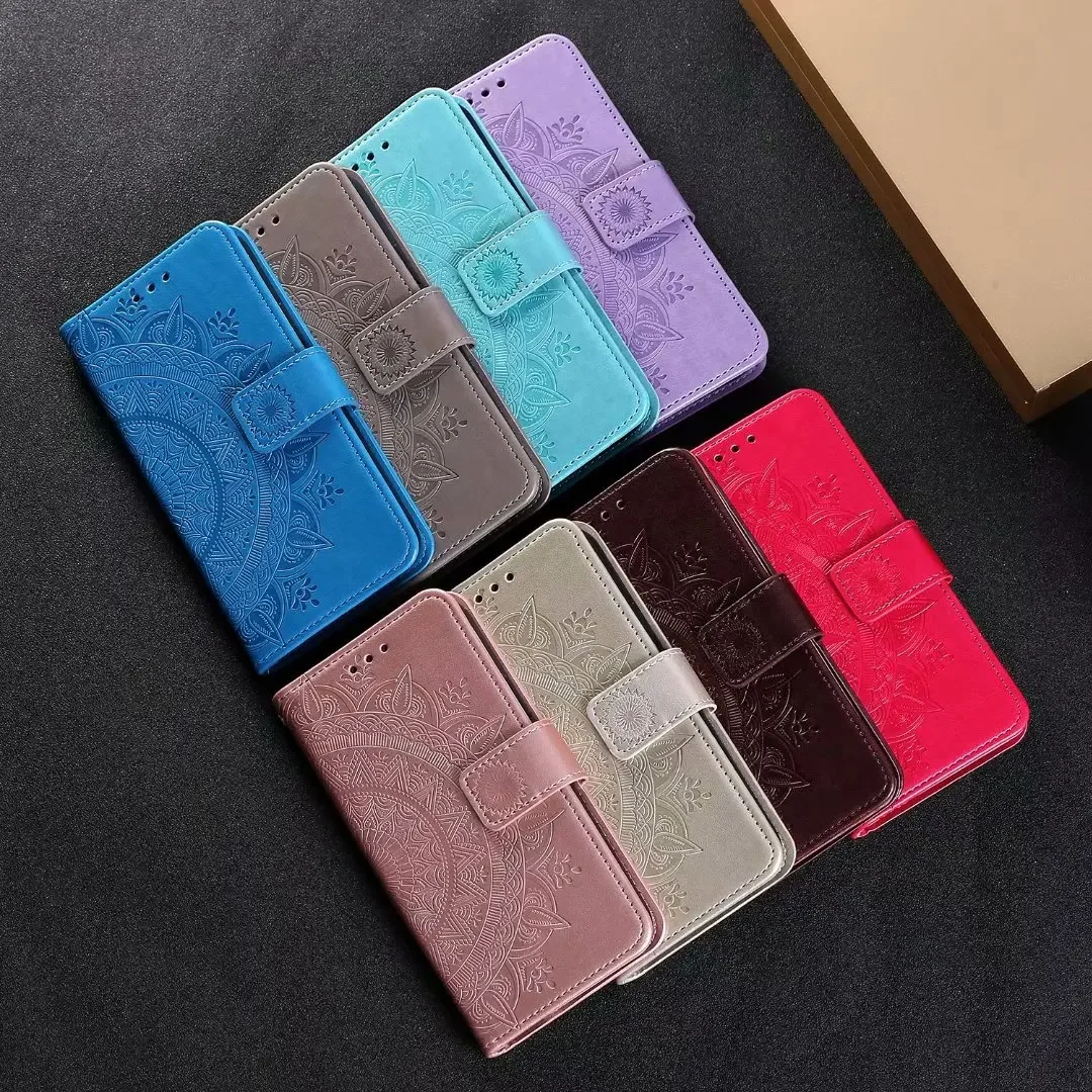 Leather wallet case leather case phone case leather phone case embossed PU leather wallet case for Samsung Galaxy S24 Ultra etc.