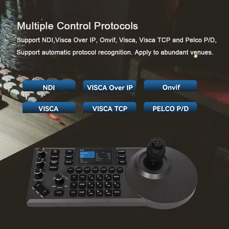 Ptz 카메라 콘솔 제어 NDI IP POE 4D 조이스틱 키보드 컨트롤러, 4k 라이브 스티밍 카메라 리모컨