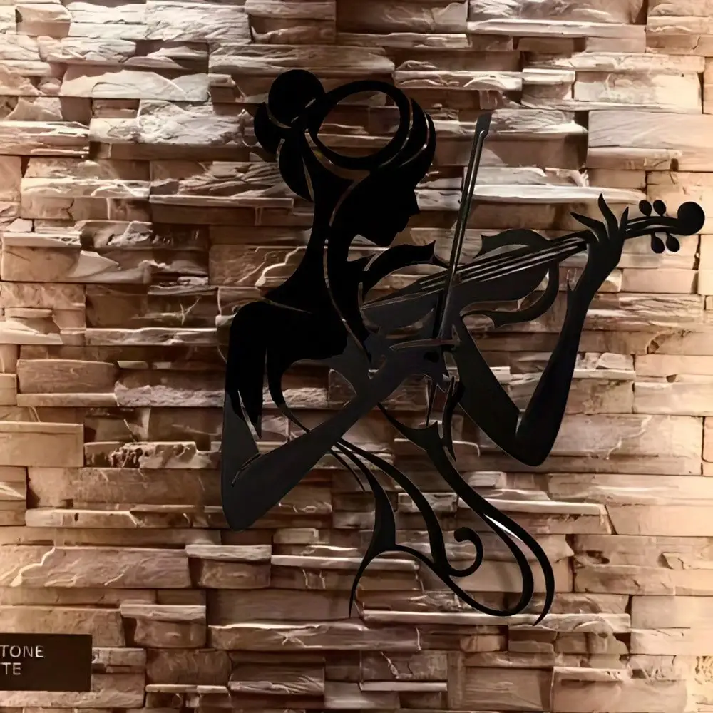 Elegante Metallwandkunst für Violine und Mädchen – Dekor im Vintage-Stil, perfektes Geschenk für Musikbegeisterte – Detail 5