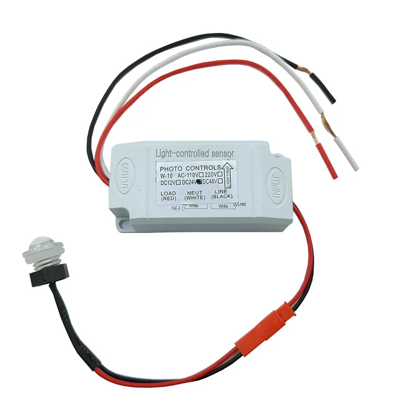 Smart Mini Outdoor Light Controller Compatible AC 110-260V to DC 12V/24V with Time Delay Function and Rain & Lightning
