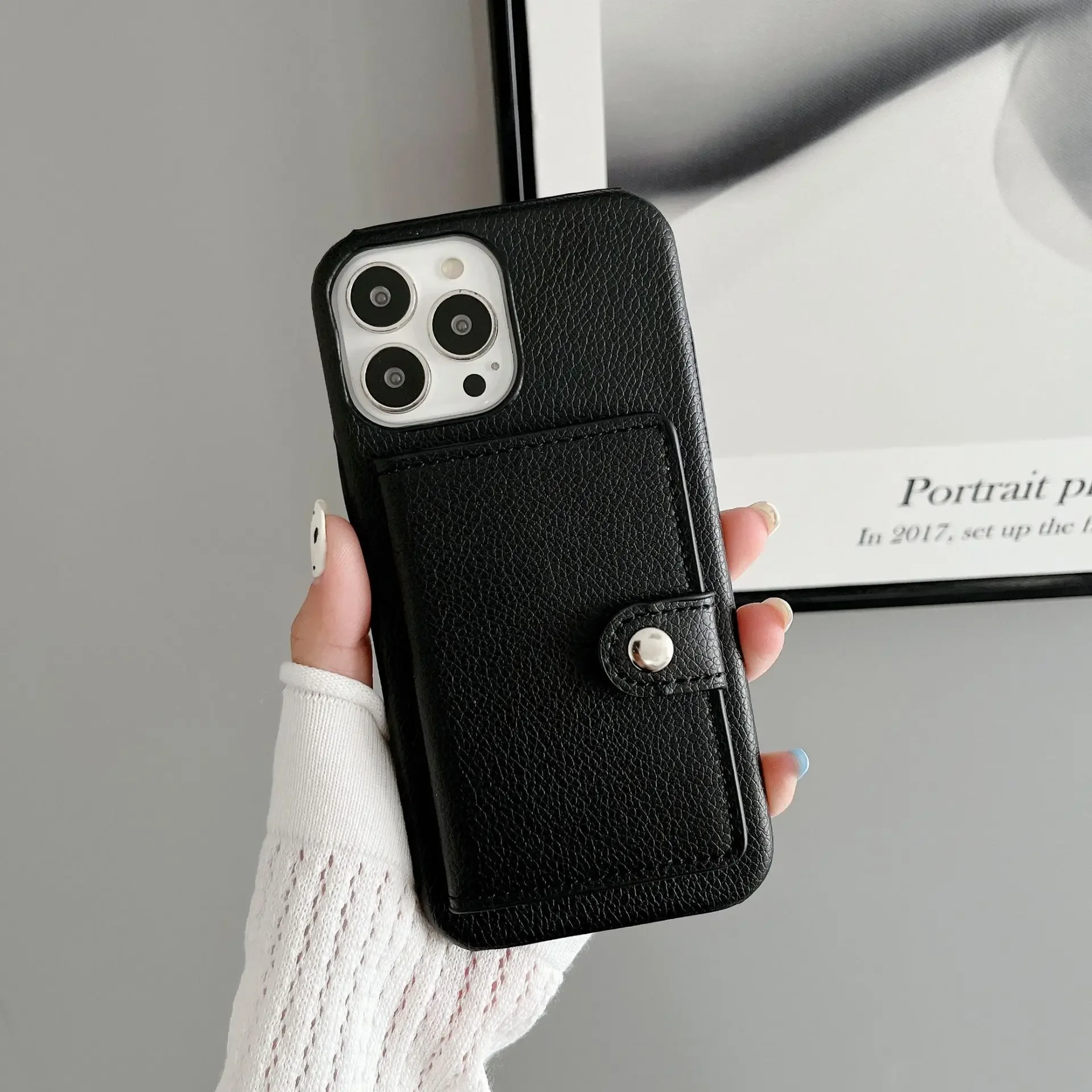Multifunctional Anti-Drop Card Case with Left and Right Opening Design