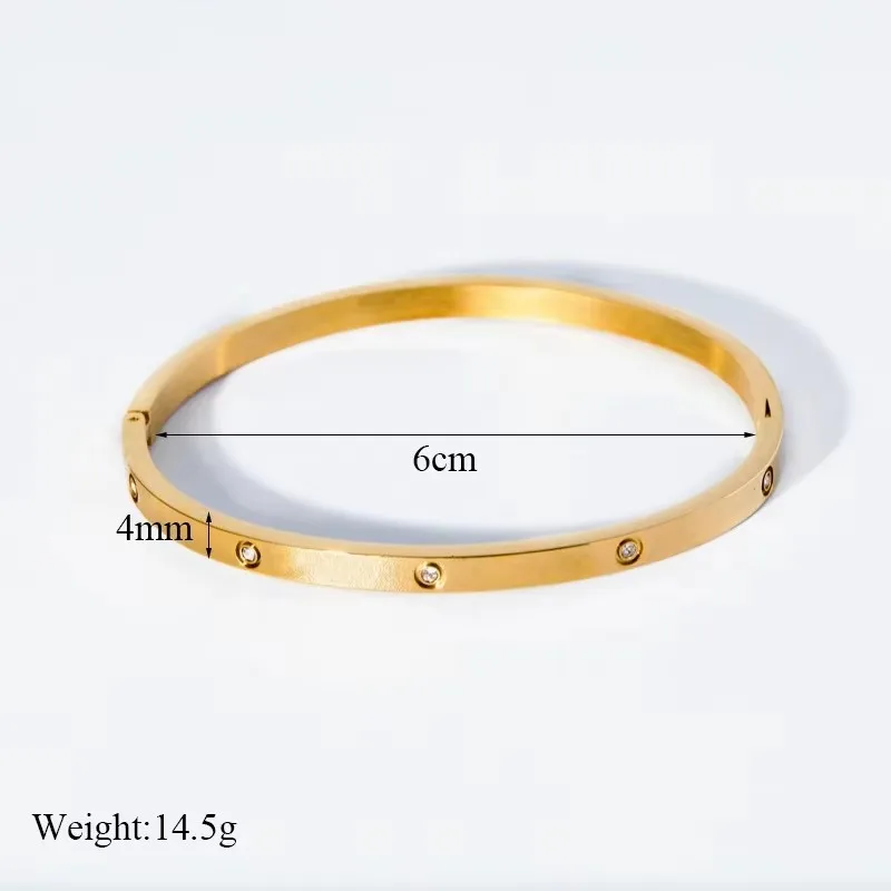 Fashion Stainless Steel Zirconia Bracelet Women Men Couple Holiday Gift Non-fading Bracelet Party Everyday Jewelry