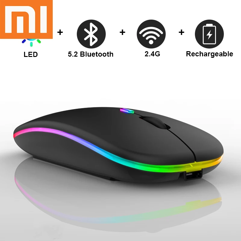 Wireless Mouse Bluetooth RGB Rechargeable Mouse Wireless Computer Silent Mause LED Backlit Ergonomic Gaming Mouse For Laptop PC gaming mouse for laptop