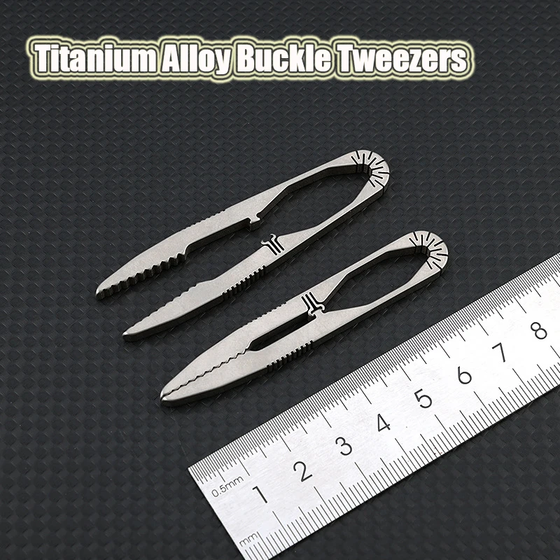 TC4 Titanium Steel Buckle Tweezers Multifunction With Snap Lock Corkscrew CNC Machining Clips EDC Outdoor Tool