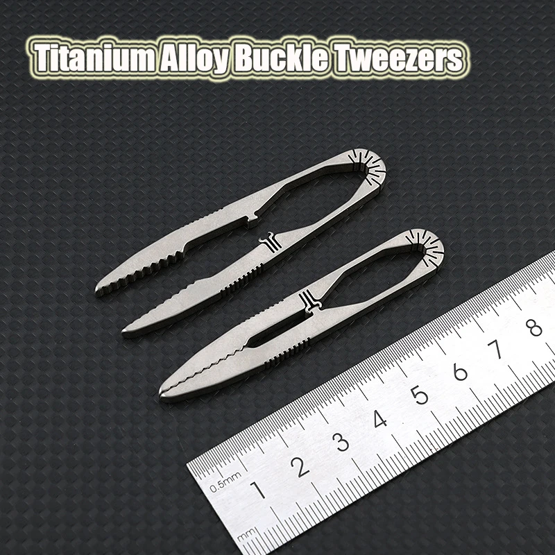 TC4 Titanium Steel Tweezer Tool Buckle Tweezers Multifunction With Snap Lock Corkscrew CNC Machining Clips EDC Outdoor
