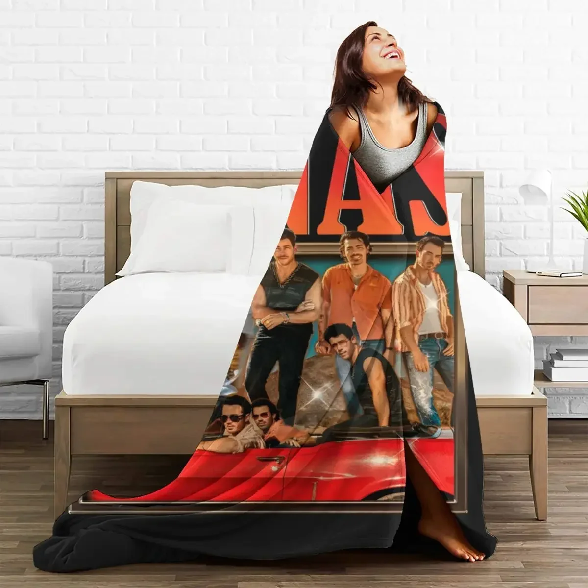 Jonas Music Group Blanket Brothers Camping Flannel Throw Blanket Super Soft Bedroom Custom DIY Bedspread Gift Idea 5