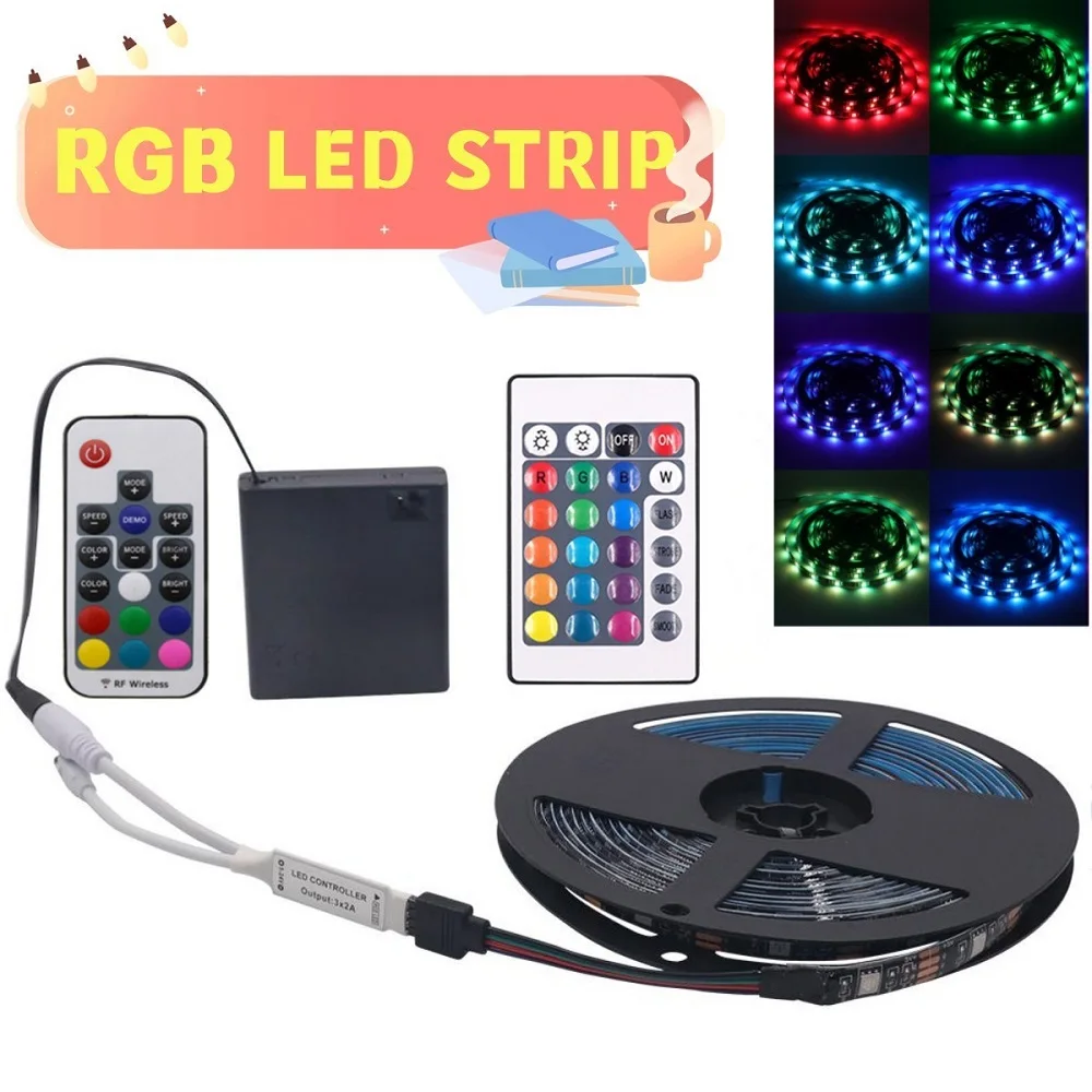 Водонепроницаемая светодиодная лента RGB с пультом ДУ, 5 В, 5050, 30 светодиодов/м