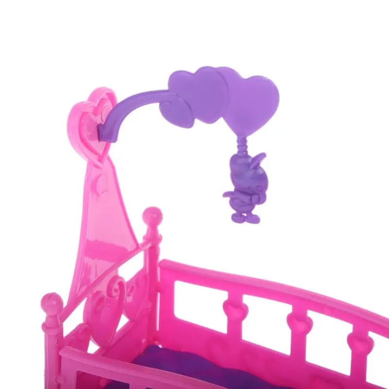 

Pretend for Play Toy Dollhouse Rocking Bed Accessories Dollhouse Miniature Portable Table Game for Creative Baby