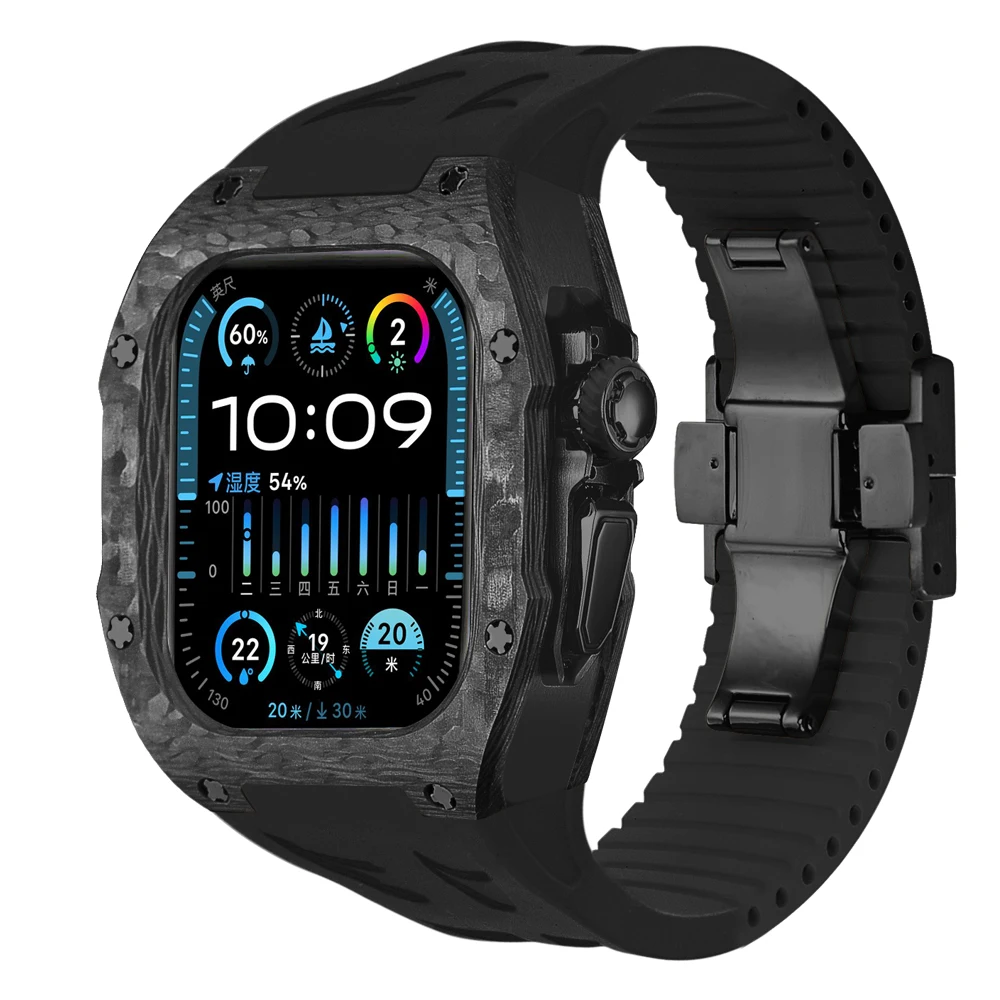 애플 워치 울트라 49mm 수정 키트, 탄소 섬유 케이스, 럭셔리 패션 보호, iWatch 울트라 2 모드 키트 케이스, 스트랩 애플워치울트라케이스