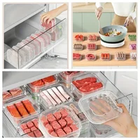 Récipient de stockage des aliments réutilisable, récipient de réfrigérateur en plastique avec couvercle, préparation des repas pour garder la fraîcheur pour la réfrigération 4