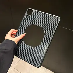 Carbon Fibre Hard Shell Case for Tablets - Sleek and Durable Protection (Hollow out black)