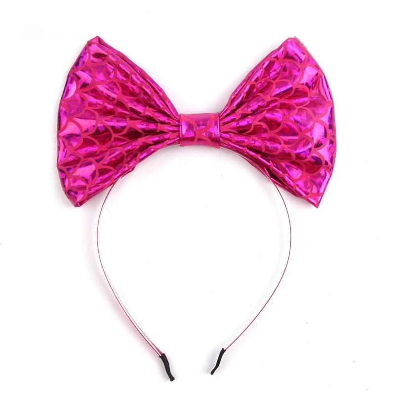 Modisches Meerjungfrauen-Stirnband für Kinder, Sommer, 7'' Metallische Große Schleife, Haarband, Mädchen-Festival-Party DIY Haaraccessoires – Detail 20