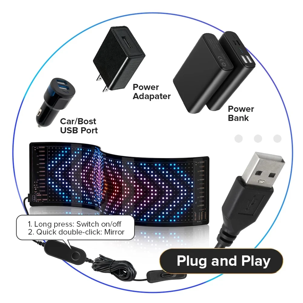 LED Ʈ ȼ г  , USB 5V,  ּ   RGB , ׷Ƽ ũ ؽƮ ִϸ̼ ÷ L