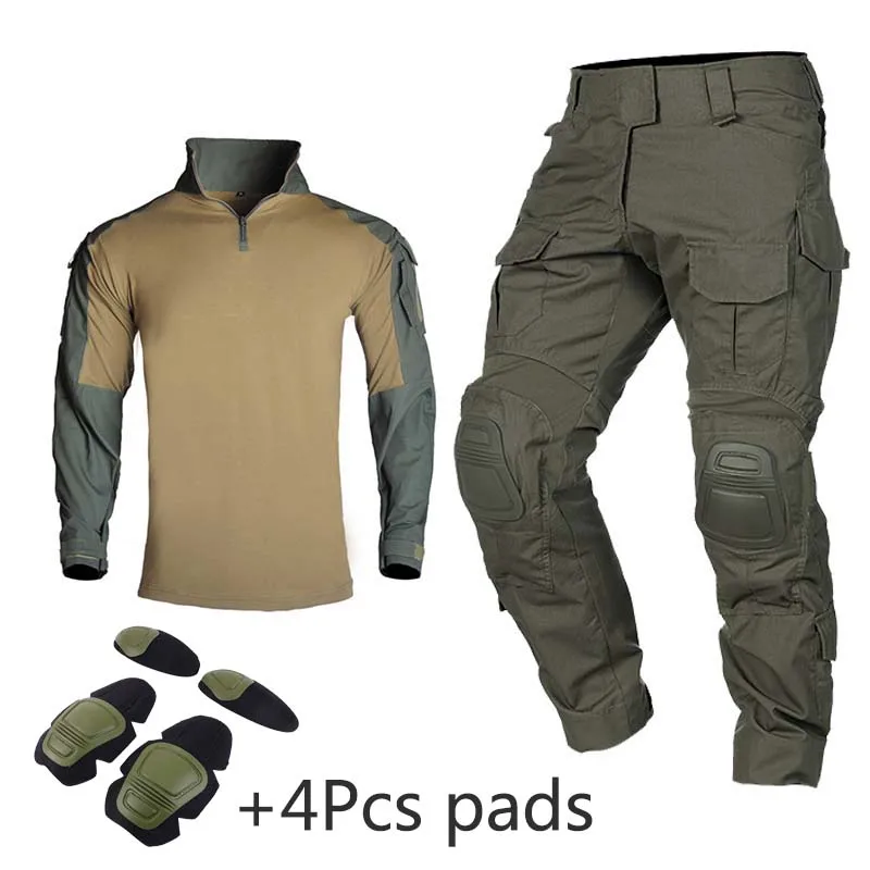  Tactical Combat Suits Uniforms Man Clothes Camo Military Clothing Sets Airsoft Paintball Security Suit Hunting Suit with pads